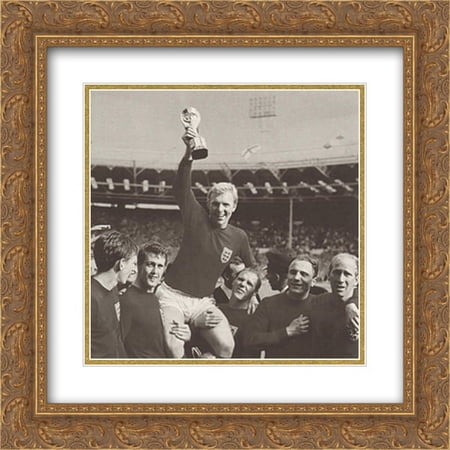 England 1966 World Cup Winner 2x Matted 20x20 Gold Ornate Framed Art Print