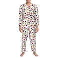 thumbnail image 3 of Honeii Tulips Flowers Pattern Mens Pajamas Set,2pcs Men's Lounge Long Sleeve Sleep Shirt and Pajama Bottoms Sleepwear Set,Mens Pjs Sets-Medium, 3 of 7