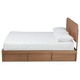 thumbnail image 4 of Baxton Studio Eleni Modern Full Rubberwood Standard Bed with Storage, Ash Walnut, 4 of 12
