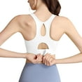 thumbnail image 3 of OSOLU Women Yoga Sports Bra With High Support And Feel Workout Sports High Support Comfortable Bralettes White M, 3 of 7