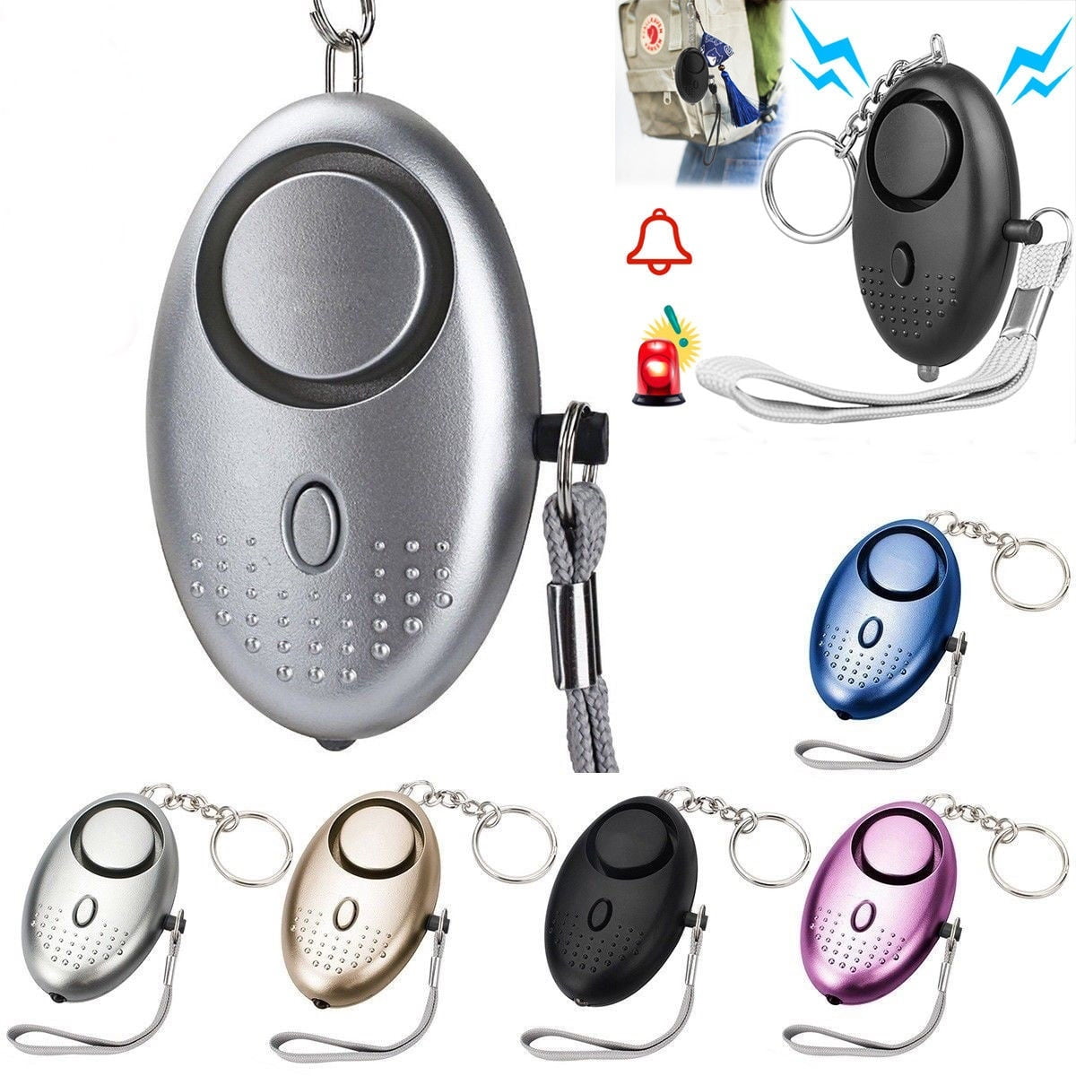 Personal Alarm Keychain 130dB SOS Emergency Self Defense Safety Alarms