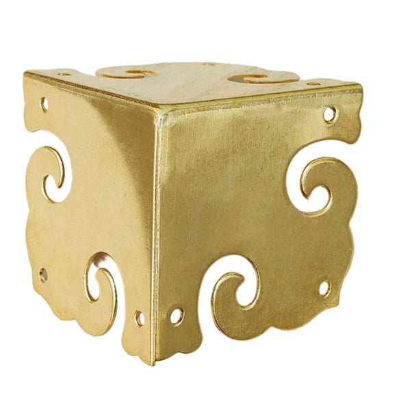 SIfdSeng My Items 1Pcs Pure Brass Corner Protectors Antique Bronze Hardware Desk Edge Wooden Jewelry Cabinet Three Sides Full Corner Guard (Antique Bronze)
