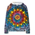 thumbnail image 3 of Tqcoqu Women's Tie Dye Waffle Knit Hoodie,Drawstring Hood Long Sleeve Casual Pullover Plus Size Sweatshirt with Kangaroo Pocket, 3 of 5