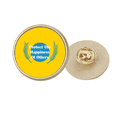 thumbnail image 1 of Jianjun Country Protects Happiness Round Metal Golden Pin Brooch Clip, 1 of 3
