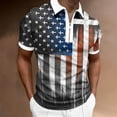 thumbnail image 2 of YDLCAFD Male Summer Independence Day Zipper Tops Holiday Celebration Full Print Short Sleeve Blouse, 2 of 5