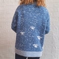 thumbnail image 5 of ICHUANYI Clearance Christmas Fawn Snowflake Ladies Casual Print Long Sleeve Round Neck Pullover Sweater Top(Blue, XL) ICHUANYI WER2023081504722, 5 of 5