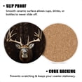 thumbnail image 3 of BaHomeck Drink Coasters Set of 4 with Holder buck deer with large antlers hanging on the wall Water Absorbent Ceramic Coasters Tabletop Protection,Suitable for Various Cup ,Home Decor, 3 of 4