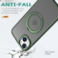 thumbnail image 3 of For iPhone 14 Case Magnetic, Compatible with Magsafe Matte Back Cover Rotating Kickstand Bumper Rugged Phone Case Cover for Apple iPhone 14, Green, 3 of 6