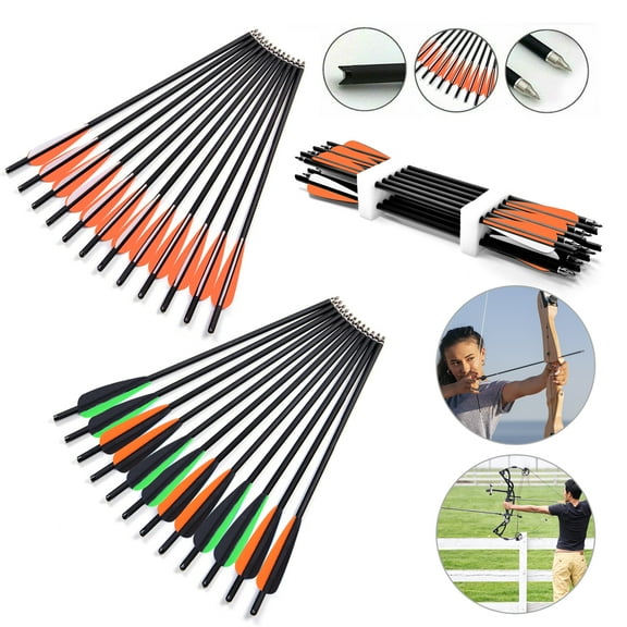 Crossbow Bolts Carbon Arrows 20 Inch Hunting Archery Crossbow Arrows With 4" Vanes for Practice Hunting