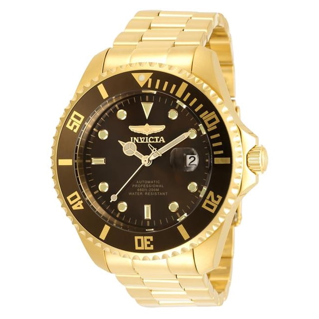 Invicta 35725 22 mm Mens Pro Diver Automatic 3 Hand Desert Sand, Brown Dial Watch