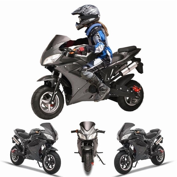 Mohsoe Gas Powered Mini Motocross 49cc 4-Stroke, 6.5 Inch Tires, Hydraulic Shocks, Front Rear Disc Brakes, 25MPH Max, 60 Min Runtime, 200kg, 1500mAh Battery, 47 x 28 x 22 Inch