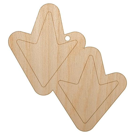 Duck Goose Footprint Track Wood Holiday Christmas Tree Ornament Unfinished DIY Pre-Drilled Craft