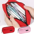 thumbnail image 7 of SLYNSHome Large Pencil Case,Lightweight Big Capacity Pencil Bag Pen Pouch Box Organizer with 2 Compartmen,Stationery Organizer with Zipper,Office Supplies - Pink, 7 of 7