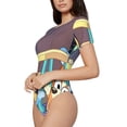 thumbnail image 2 of Lsque Bluey Women's Crew Neck Short Sleeve Bodysuit Basic T Shirts Tops Onesie Adult Cute Pajama-Medium, 2 of 8