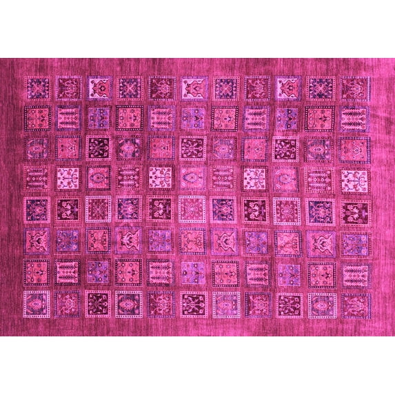 Ahgly Company Indoor Rectangle Abstract Pink Modern Area Rugs, 2' x 5'