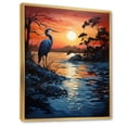 thumbnail image 2 of Designart "Heron Morning Stroll Painting II" Animals Floater Framed Canvas Print, 2 of 7
