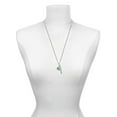 thumbnail image 3 of Delight Jewelry Silvertone Lime Green with Crystals Spinner Silvertone Be Strong and Courageous Bar Charm Necklace, 23", 3 of 4