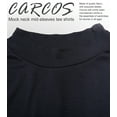 thumbnail image 4 of CARCOS Women Mock Turtleneck Half Sleeve Cute Plain Tee Shirt Slim Fitted Top Navy, Medium, 4 of 6