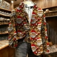 thumbnail image 2 of oelaio Corduroy Blazers for Men Ugly Christmas Single Breasted Suit Jackets Slim Fits Lapel Button Sport Coat Holiday Party Suit Jacket Xmas Graphic Blazer Jackets Gold XXXXL, 2 of 8
