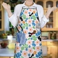 thumbnail image 6 of Pioneer Flower Floral Print Pattern Cotton Linen Apron with Pockets, Waterproof Adjustable, 33x27 Inch for Kitchen, Gardening, BBQ, Salon, 6 of 6