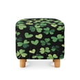 thumbnail image 2 of SCRAWLGOD St. Patrick's Day Shamrock Heart Print Green Black Ottoman Cover Stretch Ottoman Slipcover Square, Polyester and Spandex Fabric for Square Ottomans, Universal Footstool Protector, 2 of 7