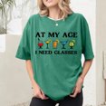 thumbnail image 3 of Funny Womens T Shirts Crew Neck Letter Print Casual Cotton T Shirts Loose Fit Basic Tops for Travel Dating, 3 of 6