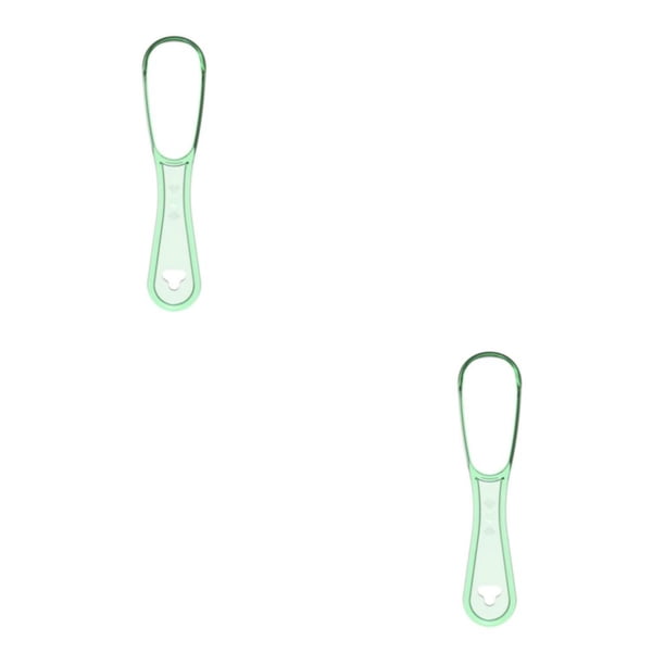 Guardurnaity Limpiadores de lengua Raspador Herramienta de cuidado Cepillo de higiene Cepillo de de lado simple para niños Viaje Fresh Breath Maker Verde claro 2Conjunto