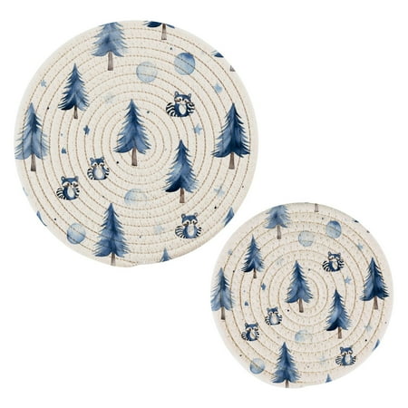 

Winter Cotton Braided Potholders 2 Pack Heat-Resistant Pads 7.09 and 9.45