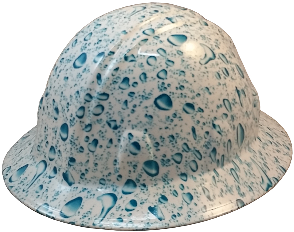Raindrop Hydro Dipped Hard Hats, Full Brim Design