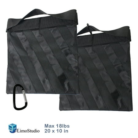 Lightning Stand Bag - Loadstone Studio 2 Pieces Saddlebag New Sand Bag Heavy Duty Weight Bag, Black Color, Holds 18lbs for Photo Studio Light Stand & Boom Stand, WMLS4015