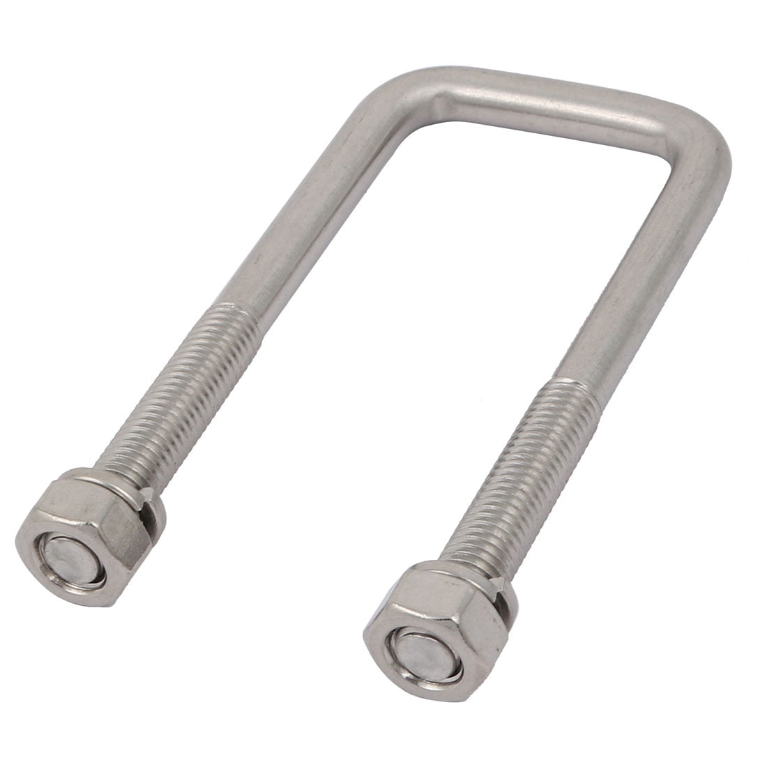 M10 Thread 40mm Inner Width 304 Stainless Steel Square U Bolt Silver 