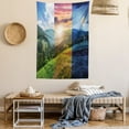 thumbnail image 2 of Apartment Decor Tapestry, Foggy Mountain Forest View in Various Times of the Day Idyllic Nature Collage, Wall Hanging for Bedroom Living Room Dorm Decor, 60W X 80L Inches, Multi, by Ambesonne, 2 of 5