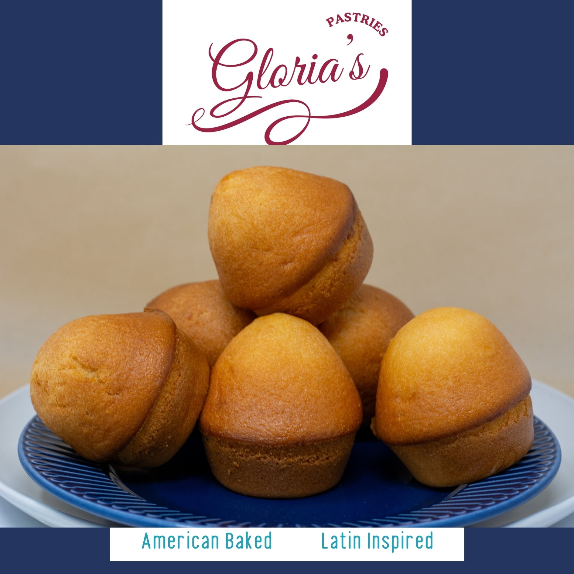 Gloria's Pastries El Original Panque, Pack of 6, Individually Wrapped - Latin-Inspired Muffins – Ready to Eat