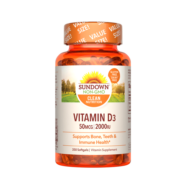 Sundown Vitamin D3 50 mcg (2000 IU), 350 Softgels
