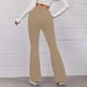 thumbnail image 5 of ICHUANYI Clearance Women's Casual Slim High Elastic Waist Solid Color Sports Yoga Flare Pants(Khaki, L) ICHUANYI WER2023080813056, 5 of 9