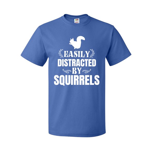 Inktastic Easily Distracted by Squirrels T-Shirt
