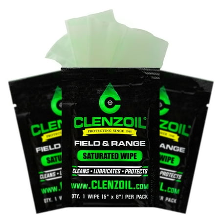 CLENZOIL Field & Range Single-Use Saturated Gun Oil Wipe Packets | Individual CLP Wipes | One-Step Gun Cleaning Oil & Lubricant Field Wipes for Hunting | 5Pk 10Pk and 20Pk Options (10 Pack)