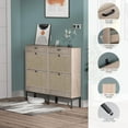 thumbnail image 5 of Brafab Shoe Storage Cabinet with 2 Flip Drawers&1 Small Drawer, Slim Entryway Shoe Organizer with with Adjustable Shelve, Rectangular Woven Rattan Doors for Entryway, Hallway（1 Pieces）, 5 of 9