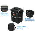 thumbnail image 3 of EPAuto Waterproof Car Trash Can with Lid and Storage Pockets, Black, 3 of 5
