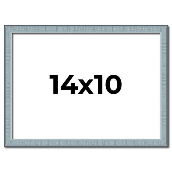 14x10 Frame Blue Scuffed Farm Board Solid Wood Picture Frame Width 0.75 Inches | Interior Depth 0.5