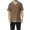 Brown, variant on V Neck Medieval Peasant Tunic, V Neck Medieval Renaissance Tunic Top, Decorative Trim Short Sleeve Viking Peasant Cosplay Shirt for Larp Halloween Party,Earth Tone Casual Historical Top, Brown L