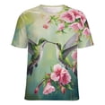 thumbnail image 5 of Flower Hummingbird Women's T-Shirt Short Sleeve T Shirts Tops Tee Ladies Loose T, 5 of 6