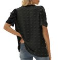 thumbnail image 3 of Tops de manga corta con mangas abullonadas, camiseta de verano con cuello en V y mangas abullonadas, camiseta de lunares suizos con cuello en V, confiabilidad excepcional, 3 of 5