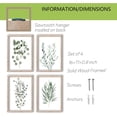 thumbnail image 2 of Botanical Plant Wall Art Decor Prints Sign 16x11 Inch Set of 4 Large Bathroom Minimalist Wood Framed Floral Laundry Room Leaf Eucalyptus Watercolor Hanging (White), 2 of 7