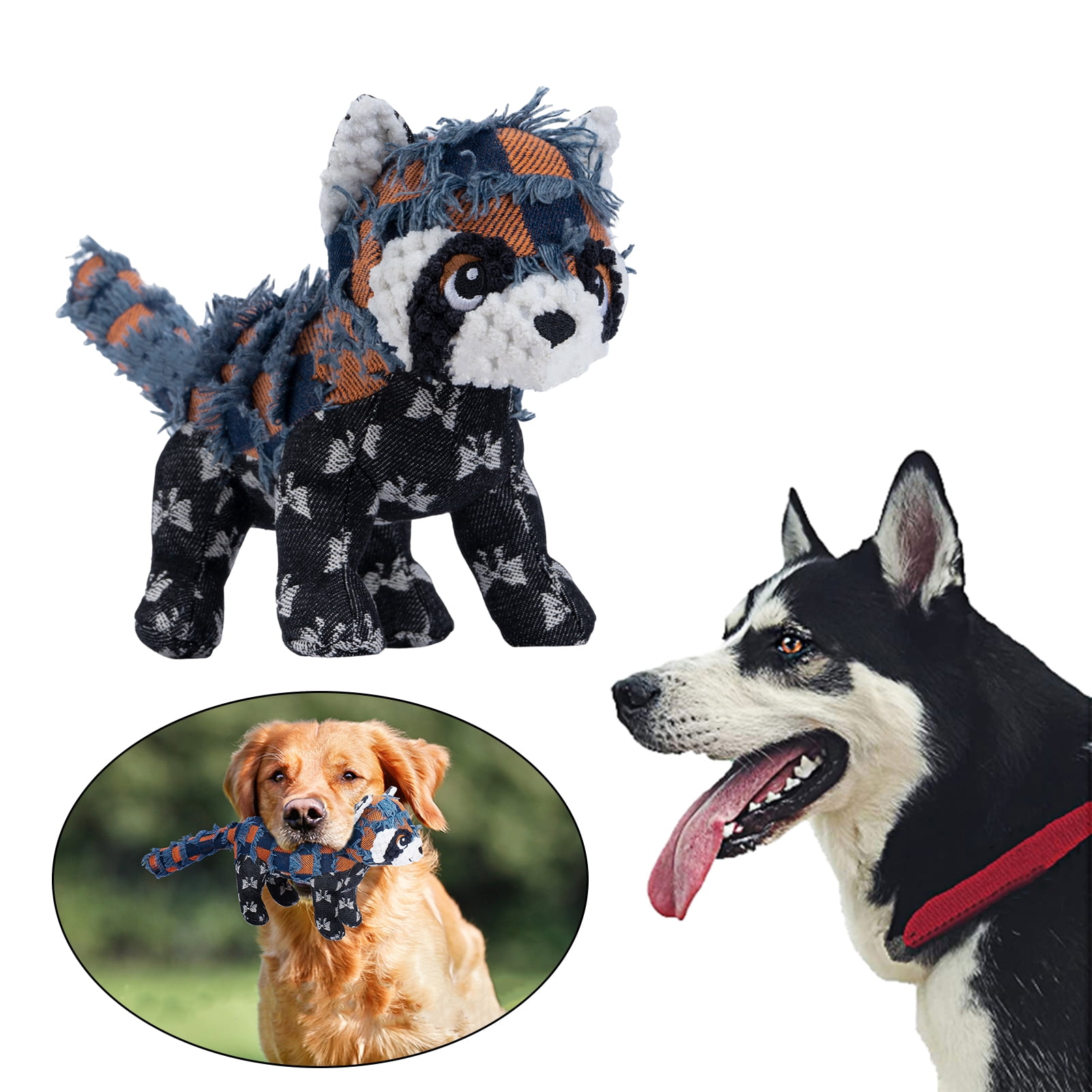 YIFAEUX Interactive Plush Dog Toy Indestructible Dog Tough Chew Toy for Aggressive Chewers Squeaky Stuffed Animals Dog Toys for Large Medium Small Dogs