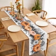 thumbnail image 3 of Halloween Table Runner - 60 Inch Long, Kitchen Dining Table Runner Dresser Scarves, Vintage Grey Orange Pumpkin Leaves Skull Farmhouse Decor for Coffee Tables Wedding Party Banquet, 3 of 8