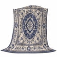 thumbnail image 6 of Navy Blue Boho Blanket Soft Cozy Warm Throw Blanket for Couch, Plush Fuzzy Flannel Fleece Blankets for Sofa, Ethnic Vintage Southwestern Geometric Bed Blankets Lightweight Gifts for Women, 50"x80", 6 of 9