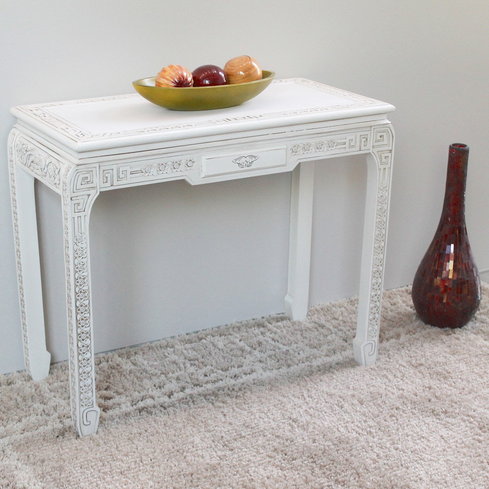 white windsor console table