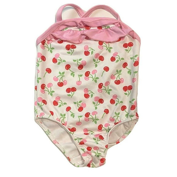 PENELOPE MACK GIRLS SWIMSUIT - CHERRY PINK SZ 2T - ONE PIECE UPF 50