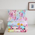 thumbnail image 4 of Erosebridal Girls Axolotl Bedding Queen Comforter Set, Chic Florals Down Comforter, Stars Reversible, 3 Pieces, 4 of 6